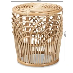 Kirkland's Home Natural Boho Rattan Weave Accent Table- Accent & End Tables