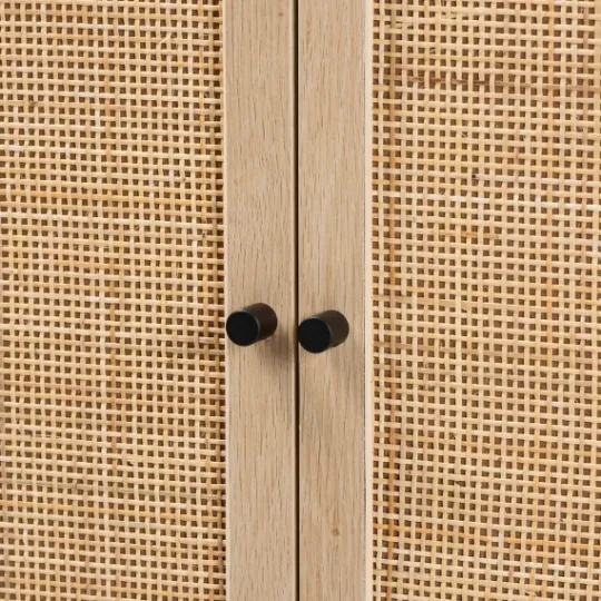 Kirkland's Home Natural Cane And Wood 2-Door Cabinet- Cabinets & Sideboards