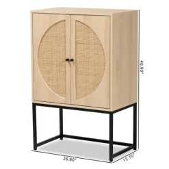 Kirkland's Home Natural Cane And Wood 2-Door Cabinet- Cabinets & Sideboards
