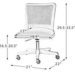 Kirkland's Home Natural Cane Back Linen Office Chair- Office Furniture