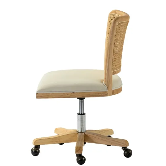 Kirkland's Home Natural Cane Back Suede Office Chair- Office Furniture