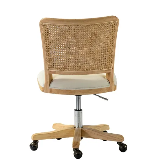 Kirkland's Home Natural Cane Back Suede Office Chair- Office Furniture