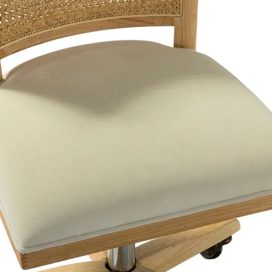 Kirkland's Home Natural Cane Back Suede Office Chair- Office Furniture