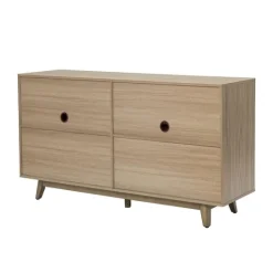 Kirkland's Home Natural Cane Wood Storage Media Cabinet- Cabinets & Sideboards