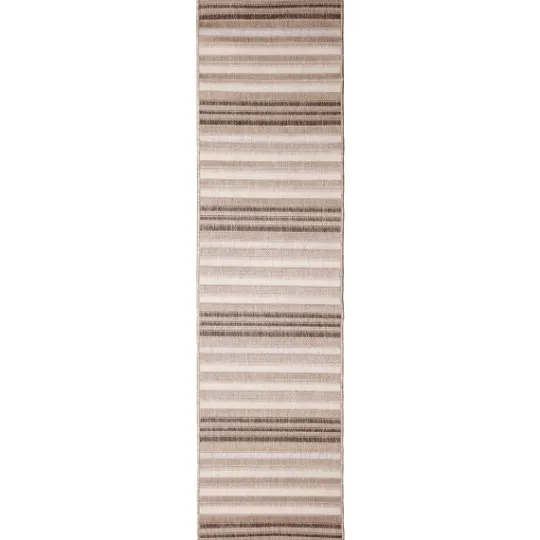 Kirkland's Home Natural Canva Striped Outdoor Runner- Outdoor Rugs