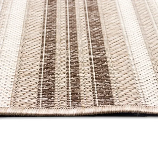 Kirkland's Home Natural Canva Striped Outdoor Runner- Outdoor Rugs