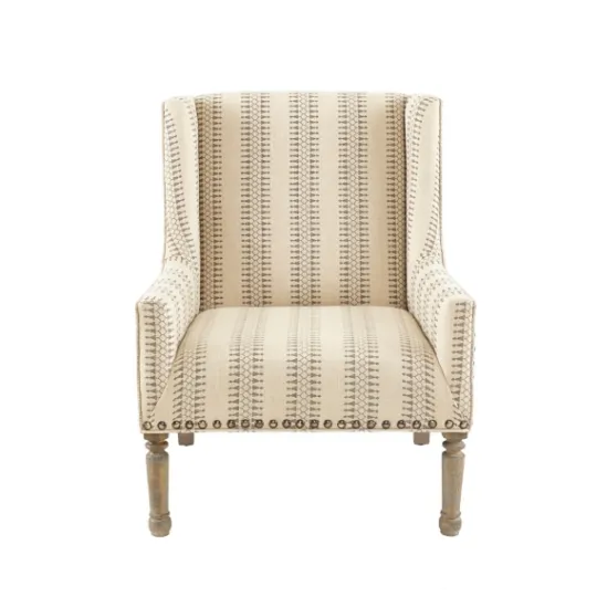 Kirkland's Home Natural Cara Stripe Accent Chair- Accent Chairs