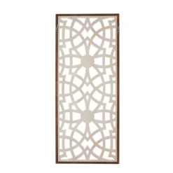 Kirkland's Home Natural Carved Damask Wooden Wall Plaque- Wall Plaques