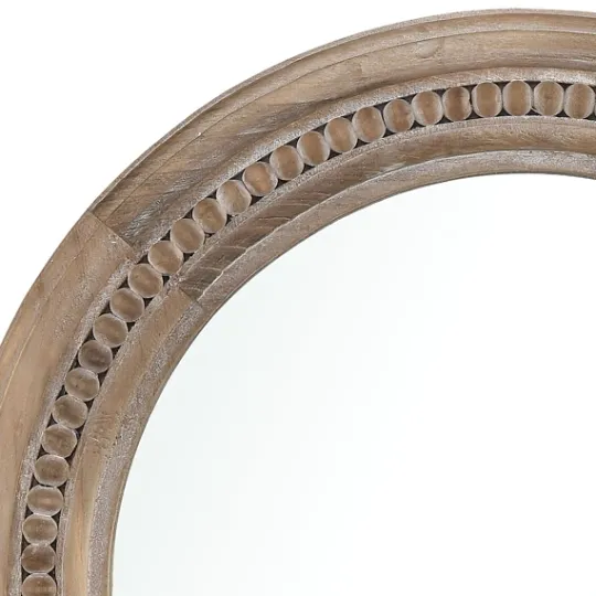 Kirkland's Home Natural Carved Driftwood Round Wall Mirror- Decorative Mirrors