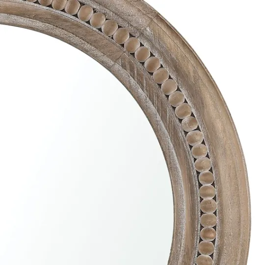 Kirkland's Home Natural Carved Driftwood Round Wall Mirror- Decorative Mirrors