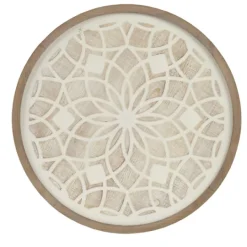 Kirkland's Home Natural Carved Wood Medallion Round Wall Plaque- Wall Plaques