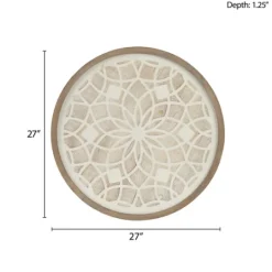 Kirkland's Home Natural Carved Wood Medallion Round Wall Plaque- Wall Plaques