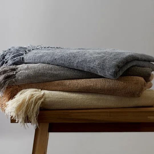 Kirkland's Home Natural Chenille Fringe Throw- Blankets & Throws
