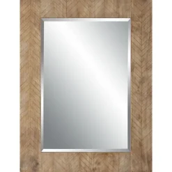 Kirkland's Home Natural Chevron Wood Wall Mirror- Decorative Mirrors