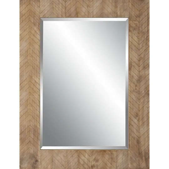 Kirkland's Home Natural Chevron Wood Wall Mirror- Decorative Mirrors
