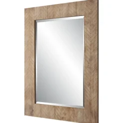 Kirkland's Home Natural Chevron Wood Wall Mirror- Decorative Mirrors