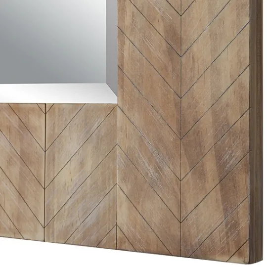 Kirkland's Home Natural Chevron Wood Wall Mirror- Decorative Mirrors