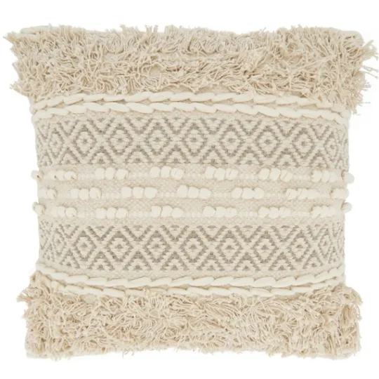Kirkland's Home Natural Corded Moroccan Cotton Pillow- Pillows