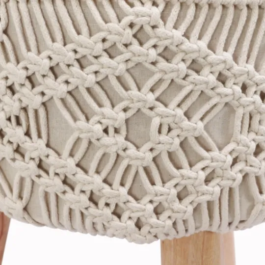 Kirkland's Home Natural Crochet Stool- Benches & Ottomans