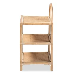 Kirkland's Home Natural Curled Rattan 3-Tiered Bookcase- Bookshelves