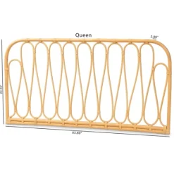 Kirkland's Home Natural Curved Rat Wall Mounted Queen Headboard- Beds & Headboards