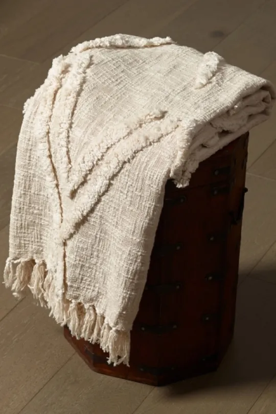 Kirkland's Home Natural Diamond Cotton Blanket- Blankets & Throws
