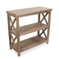 Kirkland's Home Natural Double X Wood Bookshelf- Bookshelves