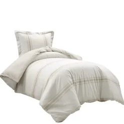 Kirkland's Home Natural Farmhouse Stripe 2-Pc. Twin Xl Duvet Set- Duvets