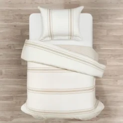 Kirkland's Home Natural Farmhouse Stripe 2-Pc. Twin Xl Duvet Set- Duvets
