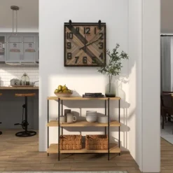 Kirkland's Home Natural Fir Open 3-Tier Console Table- Console Tables