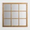 Kirkland's Home Natural Fir Wood Window Pane Mirror- Decorative Mirrors