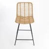 Kirkland's Home Natural Fishbone Rattan Counter Stool- Bar Stools & Counter Height Stools