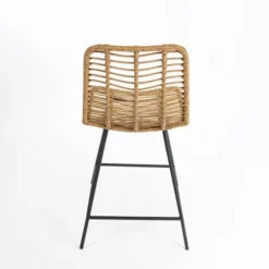 Kirkland's Home Natural Fishbone Rattan Counter Stool- Bar Stools & Counter Height Stools