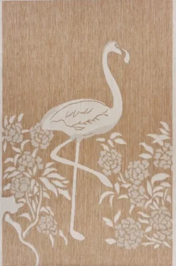 Kirkland's Home Natural Flamingo Indoor/Outdoor Area Rug, 5X7- Outdoor Rugs
