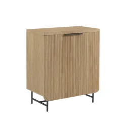 Kirkland's Home Natural Fluted Wood Scandinavian Cabinet- Cabinets & Sideboards