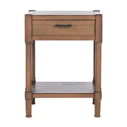 Kirkland's Home Natural Geometric Industrial Pull Accent Table- Accent & End Tables