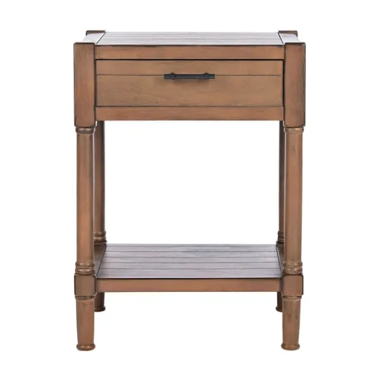 Kirkland's Home Natural Geometric Industrial Pull Accent Table- Accent & End Tables