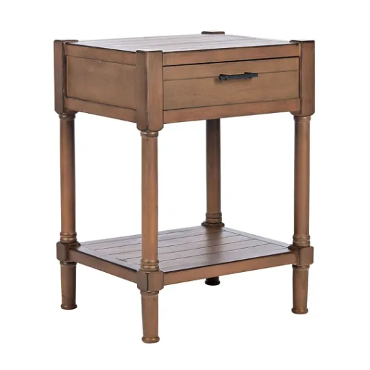 Kirkland's Home Natural Geometric Industrial Pull Accent Table- Accent & End Tables