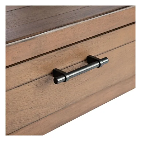 Kirkland's Home Natural Geometric Industrial Pull Accent Table- Accent & End Tables