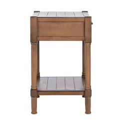 Kirkland's Home Natural Geometric Industrial Pull Accent Table- Accent & End Tables