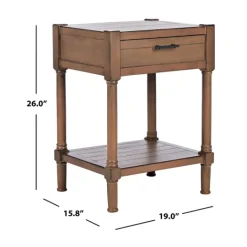 Kirkland's Home Natural Geometric Industrial Pull Accent Table- Accent & End Tables