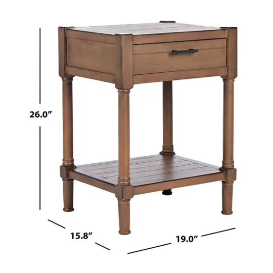 Kirkland's Home Natural Geometric Industrial Pull Accent Table- Accent & End Tables