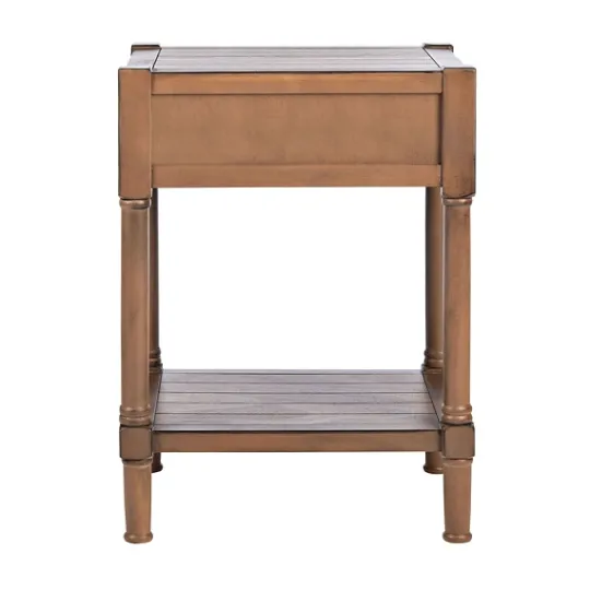Kirkland's Home Natural Geometric Industrial Pull Accent Table- Accent & End Tables