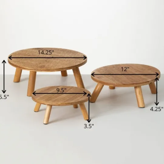 Kirkland's Home Natural Grain Wooden Risers 3-Pc. Tray Set- Decorative Trays