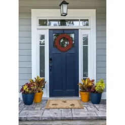 Kirkland's Home Natural Honeycomb & Bees Outdoor Accent Rug- Outdoor Rugs