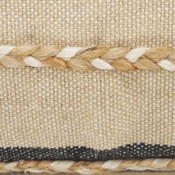 Kirkland's Home Natural Jute Braided Stripe Lumbar Pillow- Pillows