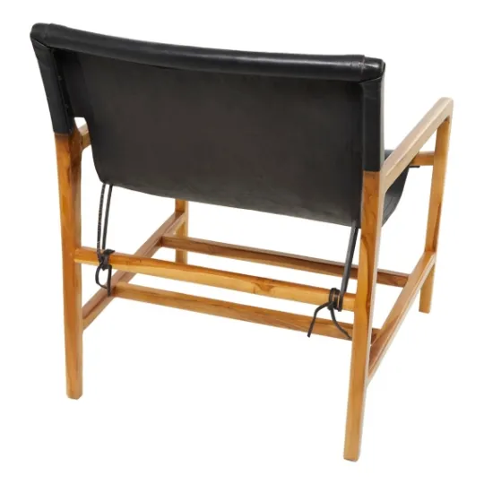 Kirkland's Home Natural Leather Sling Accent Chair- Accent Chairs