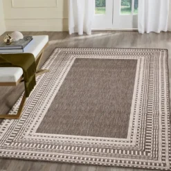 Kirkland's Home Natural Linear Macy Indoor/Outdoor Area Rug, 4X7- Outdoor Rugs