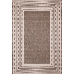 Kirkland's Home Natural Linear Macy Indoor/Outdoor Area Rug, 6X9- Outdoor Rugs