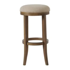 Kirkland's Home Natural Linen And Wood Bar Stool- Bar Stools & Counter Height Stools